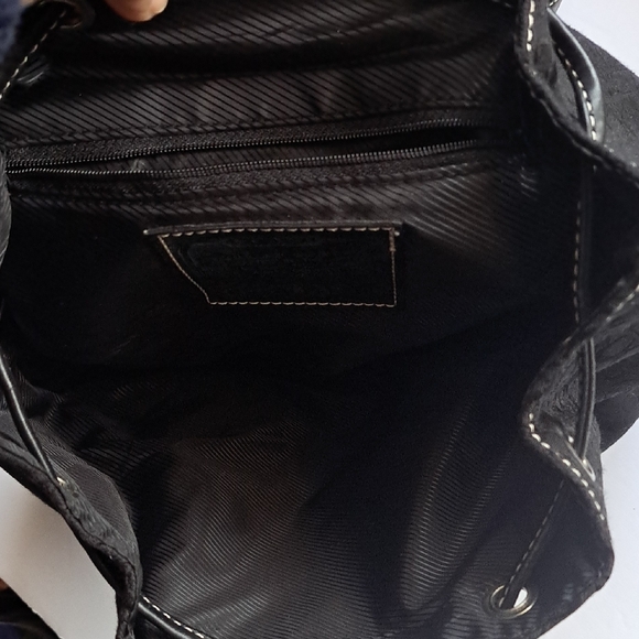 Black Women's Drawstring Backpack - Picture 7 of 7